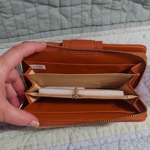 Women's Wallet Faux Leather Orangish Brown